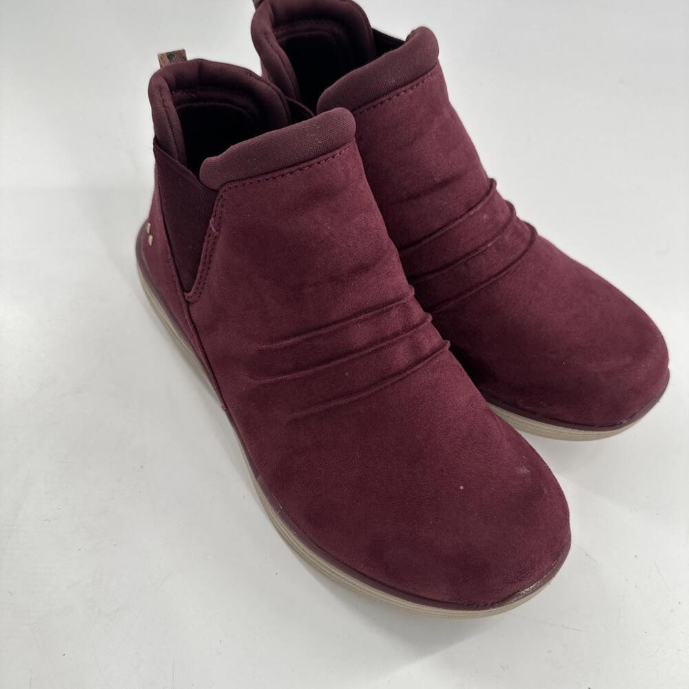 Ryka Water Repellent Wedge Ankle Boots, Size 7 Niah Animal  (Wine)